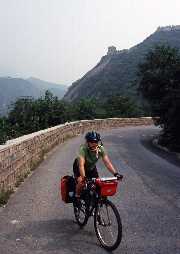Jill riding between Juyongguan and Badaling